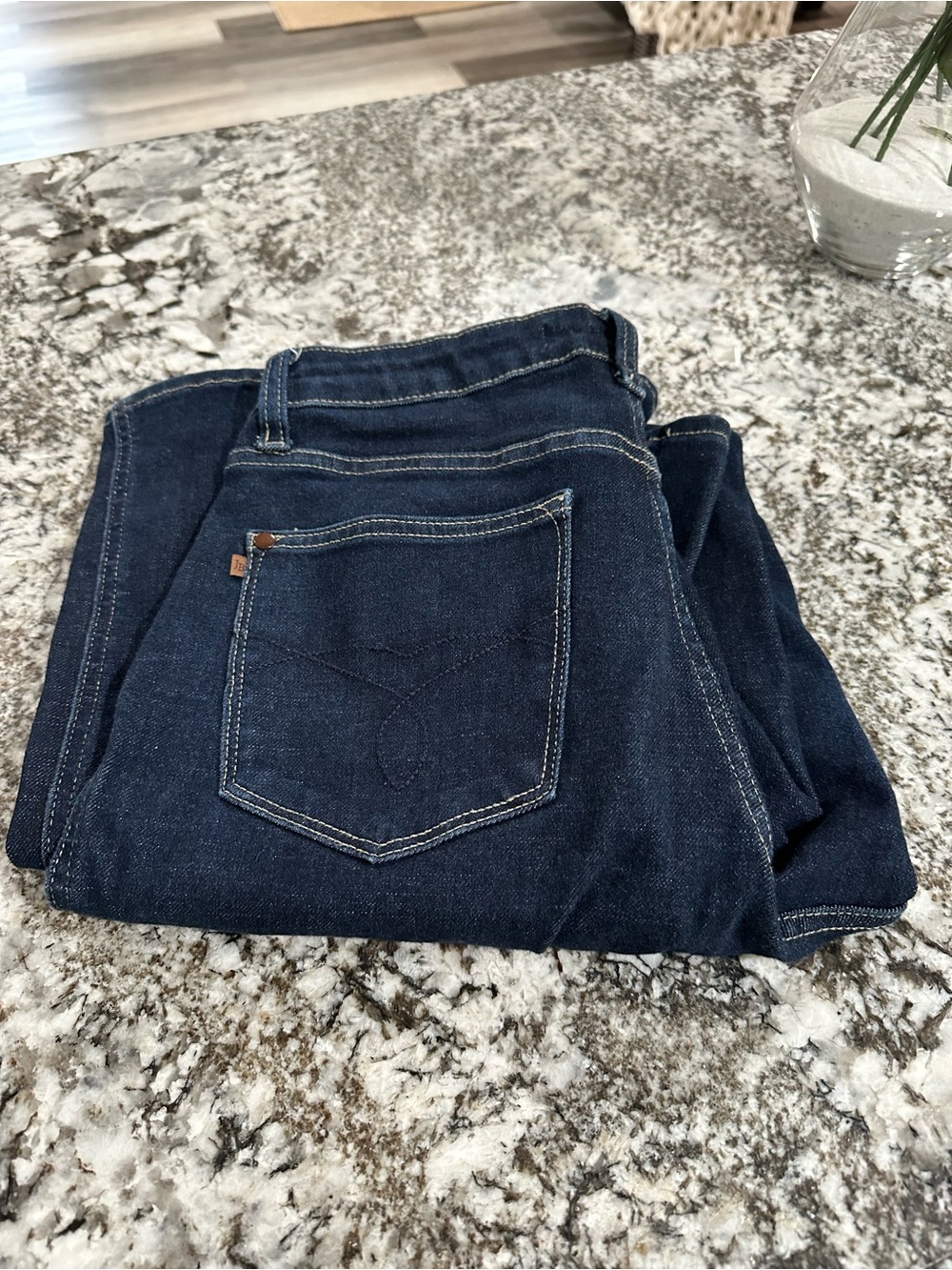 Judy Blue High Waist Tummy Control Retro Wide Leg Jeans Dark indigo Blue Sz 29 - Picture 4 of 12